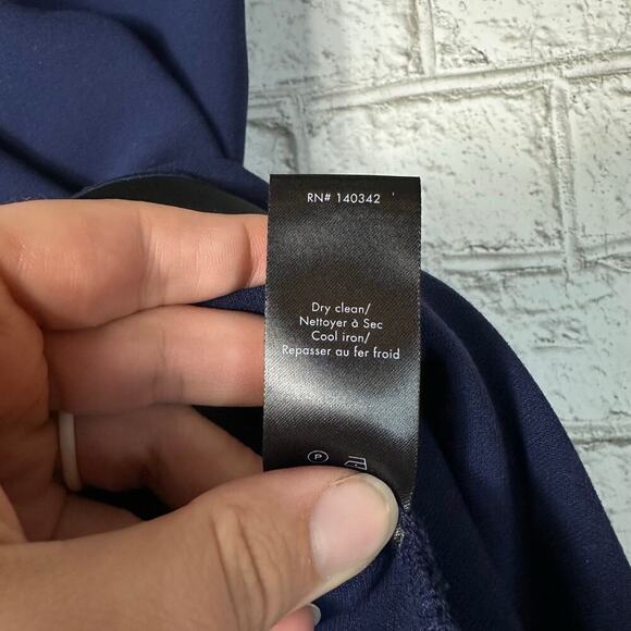 Elizabeth and James Dress Dev Flounce Asymmetric Mini Sleeveless Navy Blue S - Picture 7 of 8